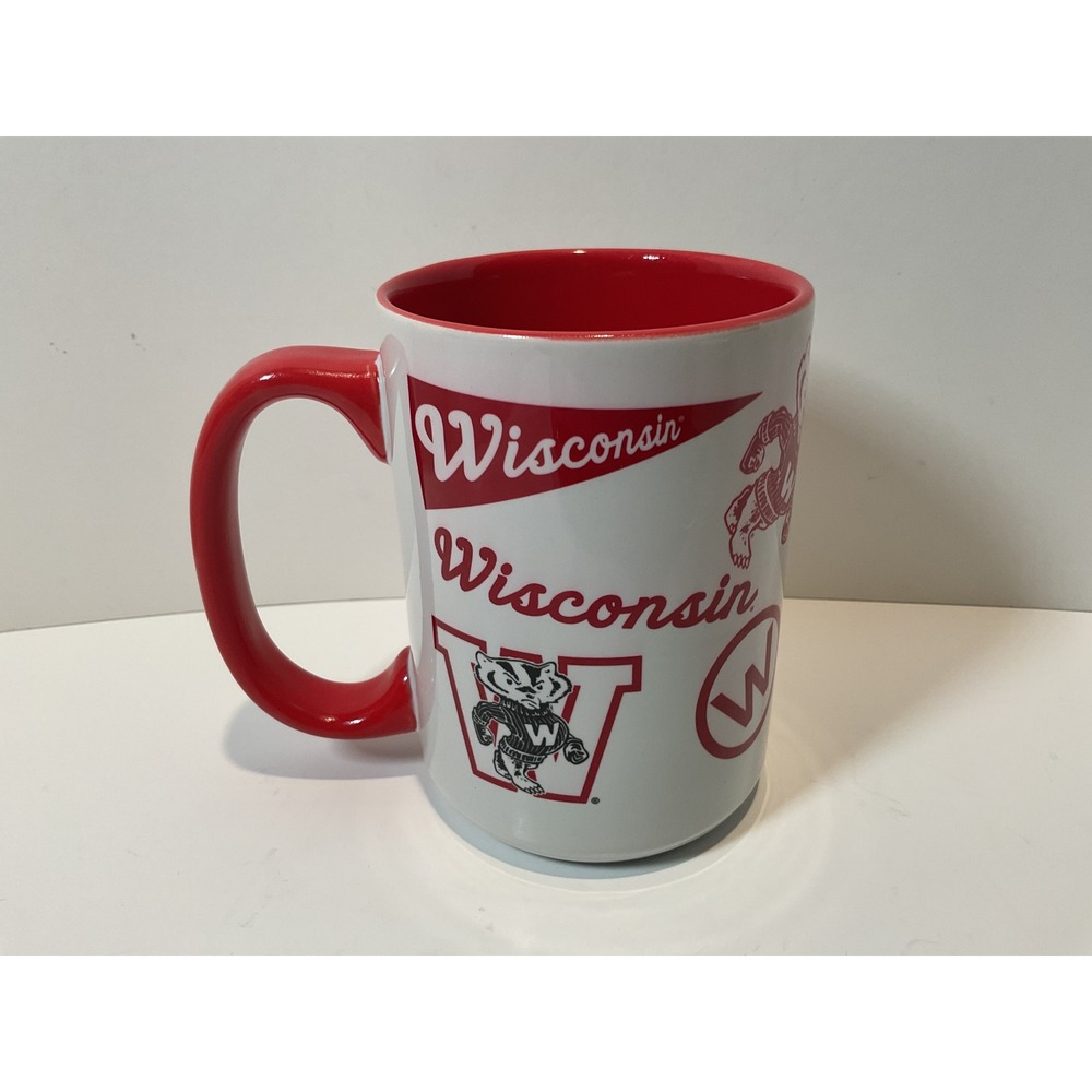 Wisconsin‎ Badgers Ceramic Coffee Mug Red White Indigo NCAA College